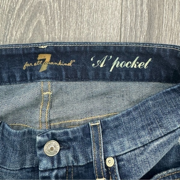 7 For All Mankind A Pocket Jeans Style AU130Y525A Medium Rise 26 Womens Y2K - Picture 7 of 16